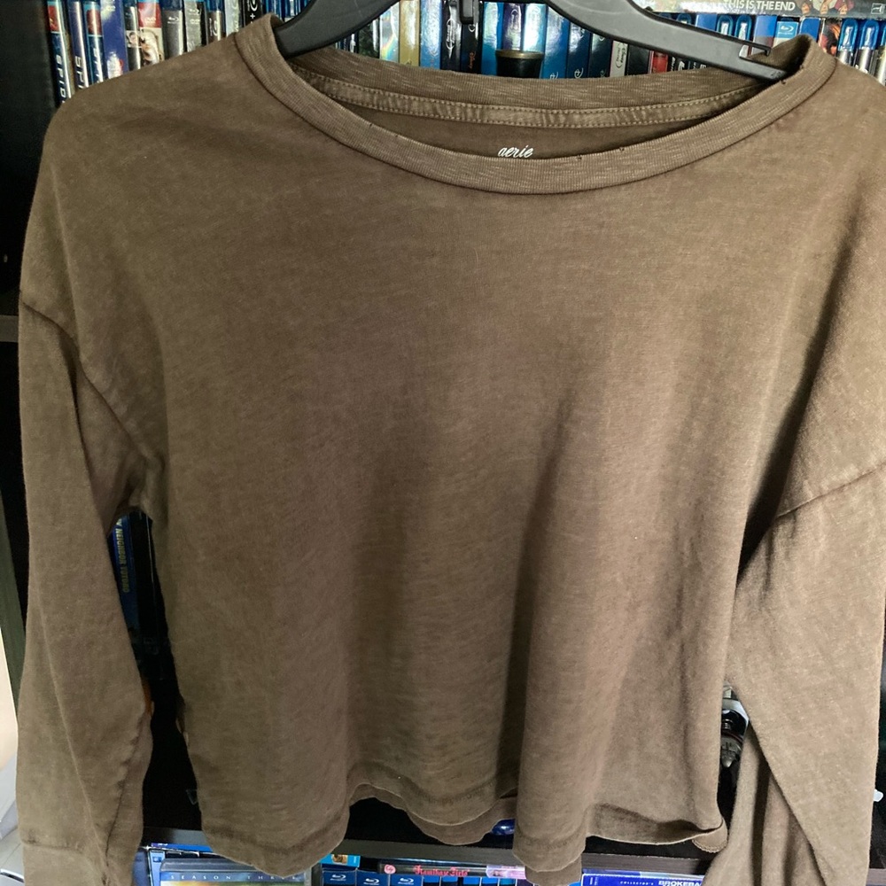 Cropped Aerie Long Sleeve Shirt